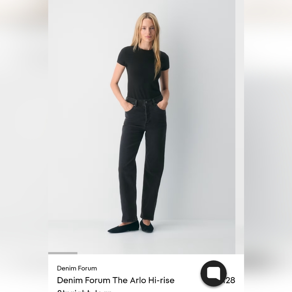 Denim Forum The Arlo High Rise Straight Leg Jeans in Black